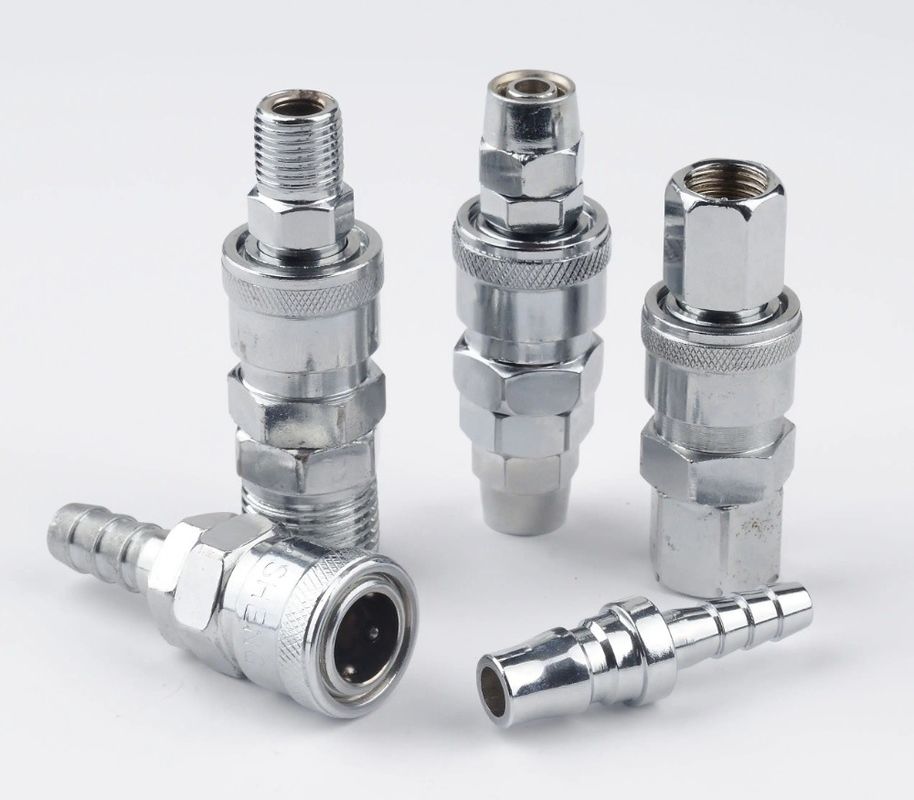 Konektor Kopling Cepat Pneumatik Berkualitas Industri BSPP / NPT / G Thread 1.0MPa Nitto / Cejn / Rectus Kompatibel